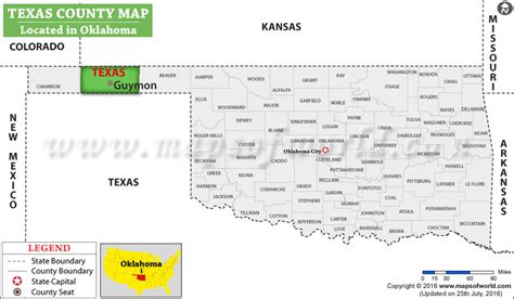 Texas County Map, Oklahoma