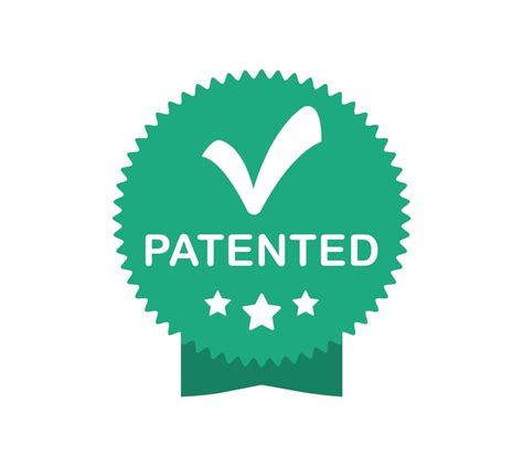 Premium Vector | Patented stamp badge. patented product label. patent stamp with check mark and ...