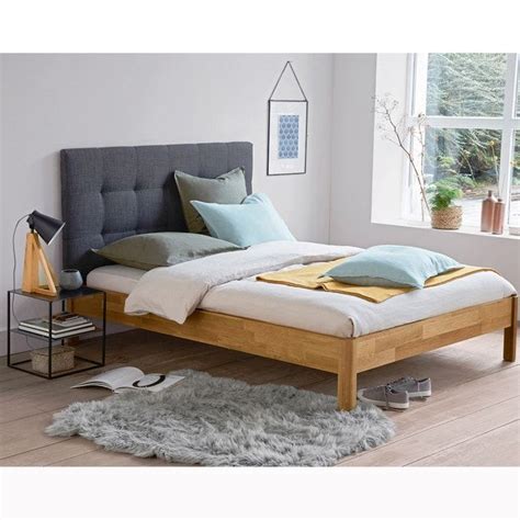 Zulda solid oak bed with base , natural light oak, La Redoute ...