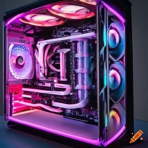 Water cooled pc with rtx 4090 graphics card on Craiyon