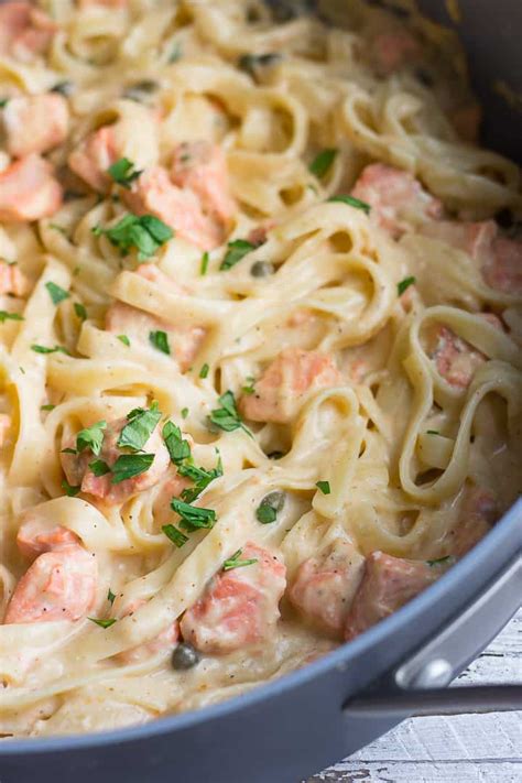 Easy Creamy Salmon Pasta Recipe - Lavender & Macarons