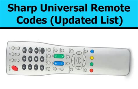 Sharp Universal Remote Codes (Updated List) - Repair Geeks