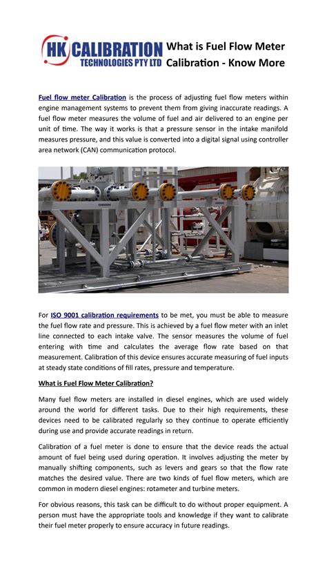 What is Fuel Flow Meter Calibration - Know More by Calibration Services - Issuu