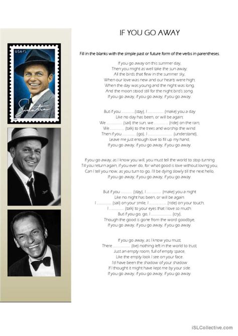 1rst Conditional with Frank Sinatra'…: English ESL worksheets pdf & doc