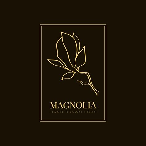 ilustración simple del logo de la flor de magnolia para bienes raíces. emblema floral botánico ...