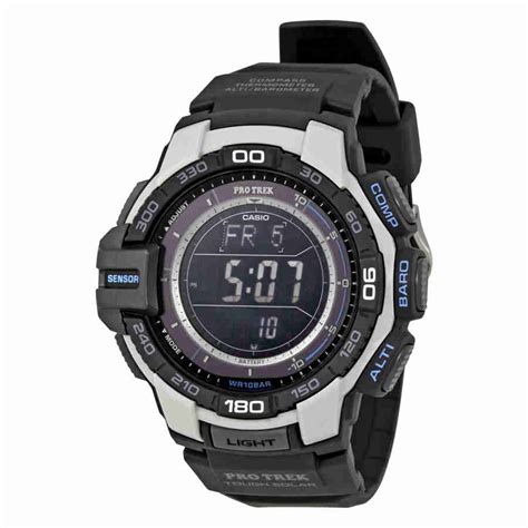 Casio - Men's Pro Trek Solar Powered Triple-Sensor Watch with Black Dial - Walmart.com - Walmart.com