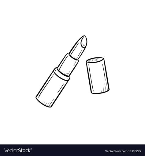 Lipstick hand drawn sketch icon Royalty Free Vector Image