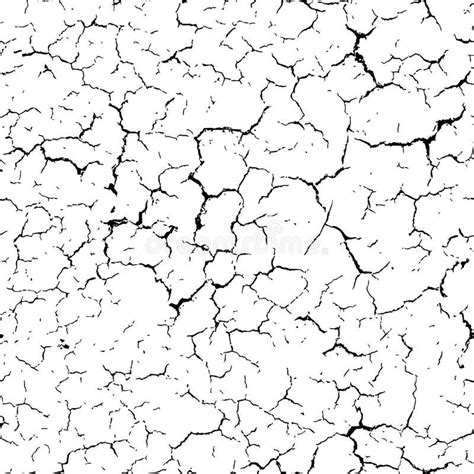 Cracked Seamless Pattern Vector Texture. Black Cracks on White B Stock ...