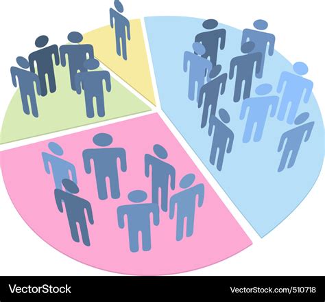 People statistics population data pie chart Vector Image