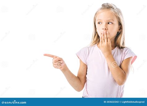 Kid Pointing with Finger while Looking Stock Photo - Image of youngster, emotion: 203632342