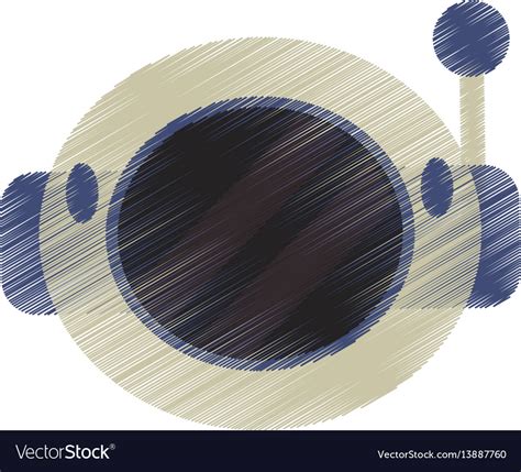 Drawing helmet astronaut space Royalty Free Vector Image