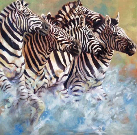 This on-going series of paintings explores African wildlife in an expressive and loosely painted ...