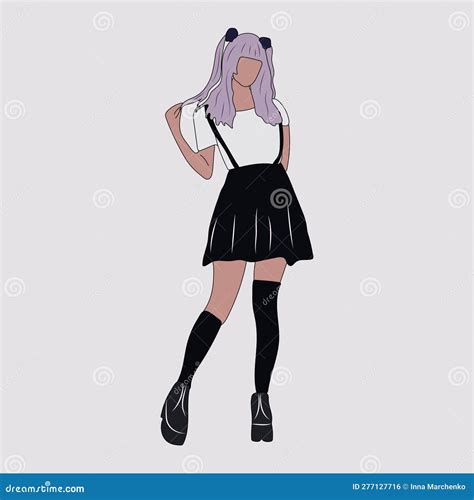 Japan Anime Cosplay, Girl Cosplay with Purple Hair Stock Vector - Illustration of asian, anime ...