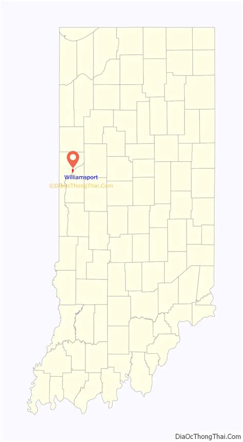 Map of Williamsport town, Indiana - Thong Thai Real