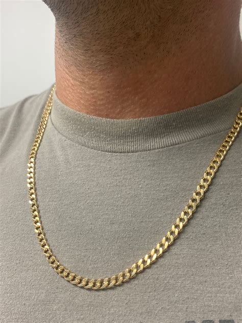 18K Gold Filled Mens Curb Chain Necklace Gold Link Chain - Etsy Canada ...