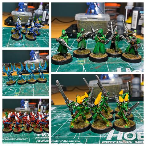 Finished some of the space elves. Ready for some pew pew. Please ignore ...