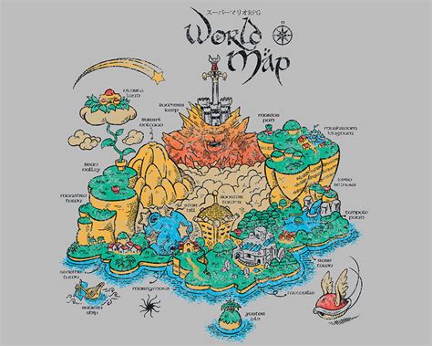 World Map illustration, Super Mario, video games, map, Super Mario RPG ...