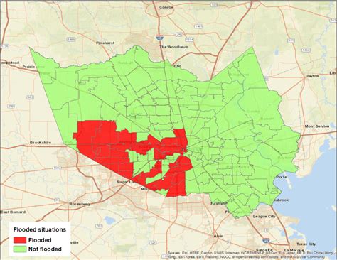 Flood map for ZIP codes in Harris County | Download Scientific Diagram