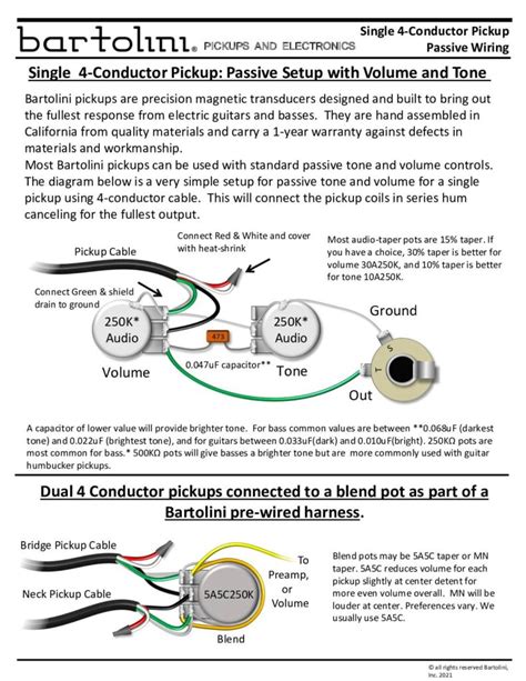 Wiring Diagram For Fender Vintage Noiseless Pickups - Wiring Diagram