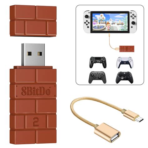 Buy AKNES 8BitDo USB Wireless Controller Adapter 2 Converter Dongle for ...