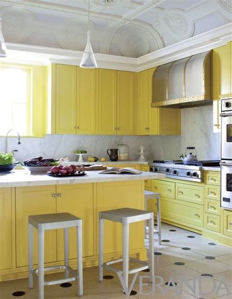 Marble Countertops | Yellow kitchen cabinets, Kitchen design, Yellow ...