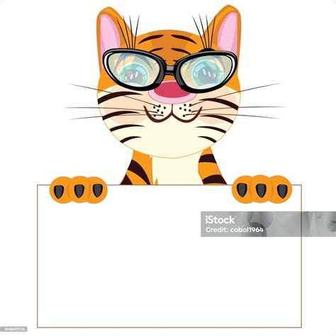 Tiger With Poster Stock Illustration - Download Image Now - Advice ...