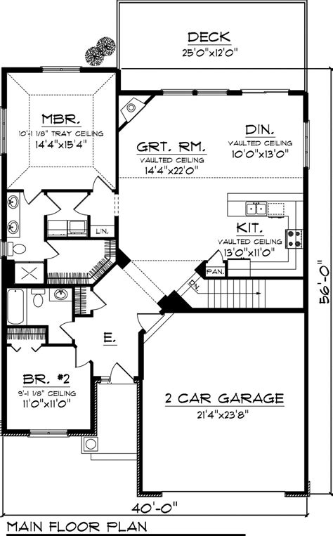 Ranch Style House Plan - 2 Beds 2 Baths 1459 Sq/Ft Plan #70-1041 ...