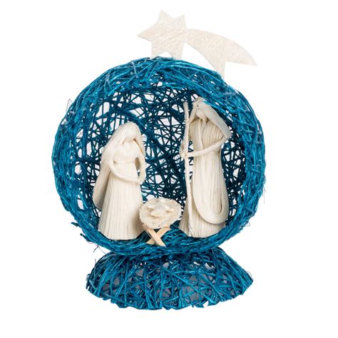 UNICEF Market | Blue Handcrafted Natural Fiber Nativity Scene with Star ...