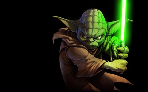 Star Wars Master Yoda digital wallpaper, Yoda, Star Wars, lightsaber ...