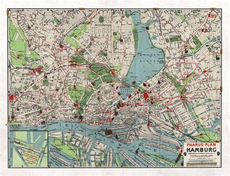 Large detailed old map of Hamburg city - 1911 | Hamburg | Germany ...