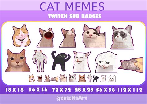 Twitch Emote / Cat Memes Big Pack Emotes or Badges / 11 - Etsy UK