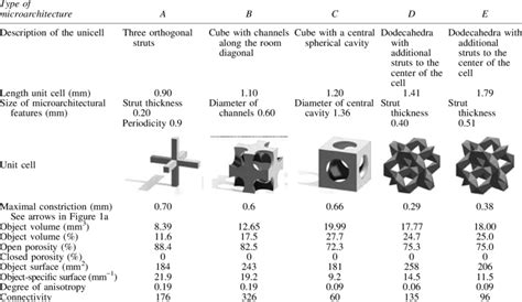 Three-Dimensional Parameters of the Microarchitecture Types A-E ...