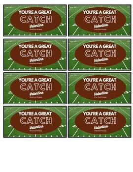 You're a GREAT CATCH -- Football Valentine by JohnsonCreationsUS