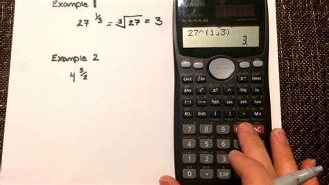 Fraction Exponents : Calculating values where the exponent is a fraction (Casio fx-991ms) - YouTube