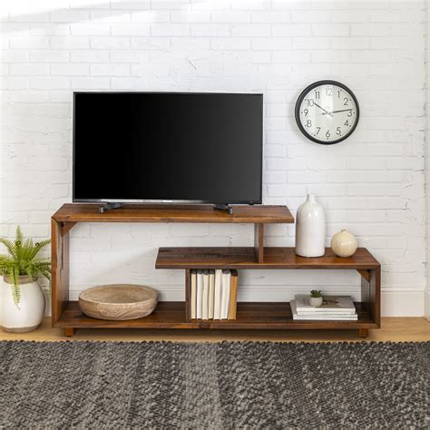 Manor Park Modern 60 Inch Solid Wood Amber TV Stand, Amber - Walmart ...