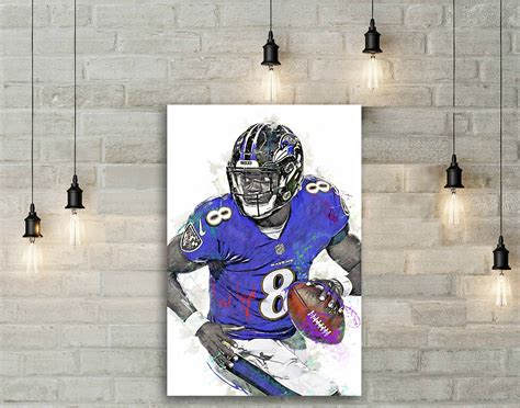 Lamar Jackson Poster Baltimore Ravens Canvas Print Wall - Etsy