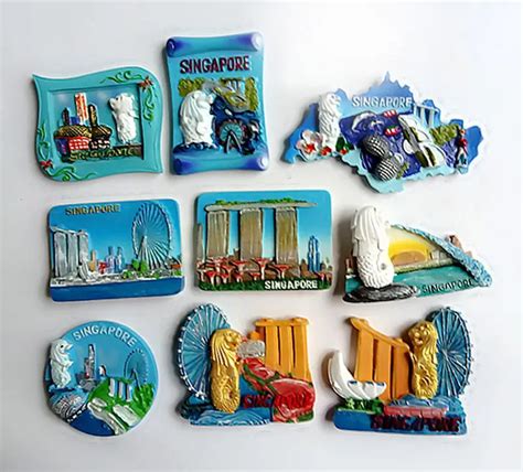 Handmade Painted Singapore Attractions 3D Fridge Magnets World Tourist ...