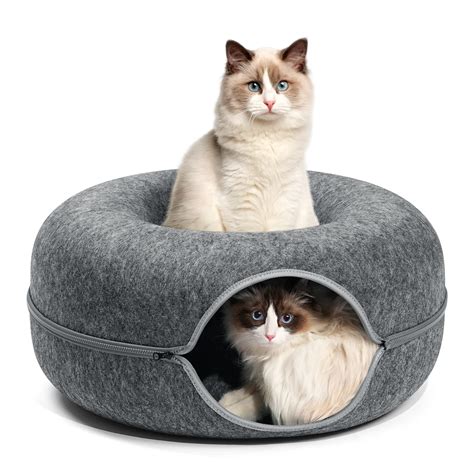 Cat Tunnel Bed, FULUWT Cat Tunnel with Ventilated Window for Indoor ...