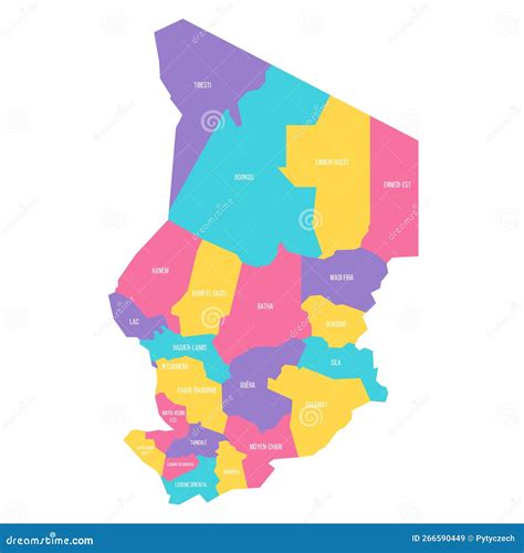 Chad Political Map Of Administrative Divisions Cartoon Vector ...