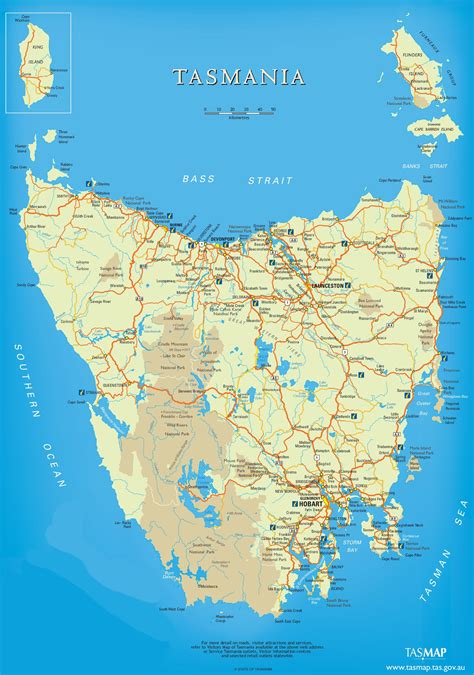 Tasmania tourist map - Ontheworldmap.com