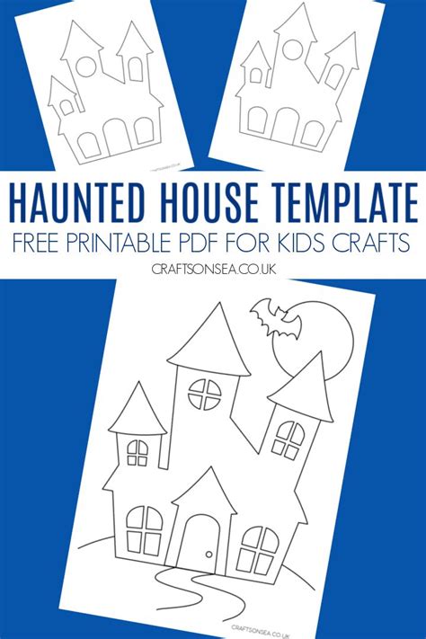 Haunted House Template (FREE Printable PDF) - Crafts on Sea | Haunted ...