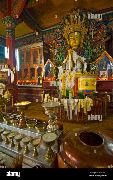 Inside Yiga Choeling Monastery, Ghoom, India Stock Photo - Alamy