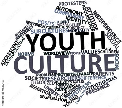 Word cloud for Youth culture Stock Illustration | Adobe Stock