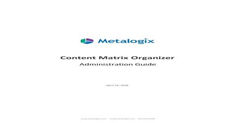 (PDF) Content Matrix Organizer - Enterprise Data - Metalogix · PDF ...