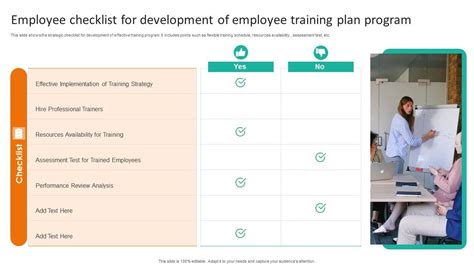 Employee Checklist For Development Of Employee Training Plan Program ...