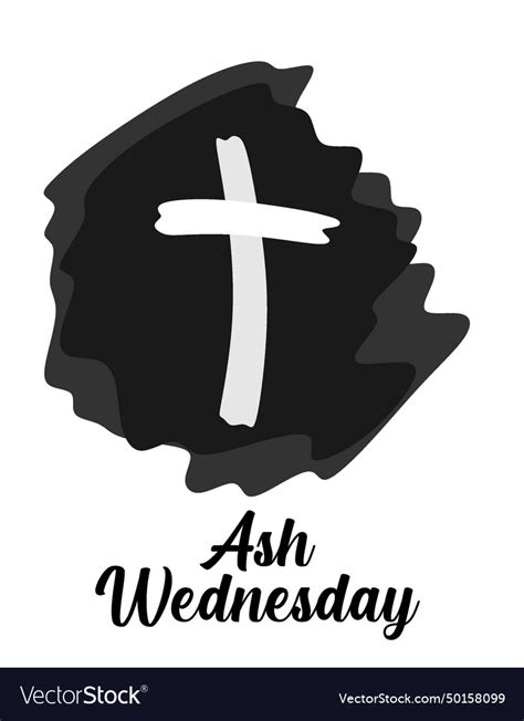 Celebrate ash wednesday with cross Royalty Free Vector Image