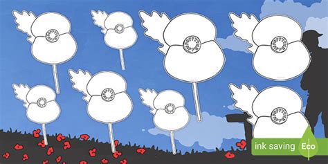 FREE! - Poppy Template | PDF Resources | Remembrance Day Early Years