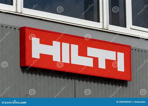 Hilti Sign Logo at a Store. a Liechtenstein Company for the Products for the Construction and ...