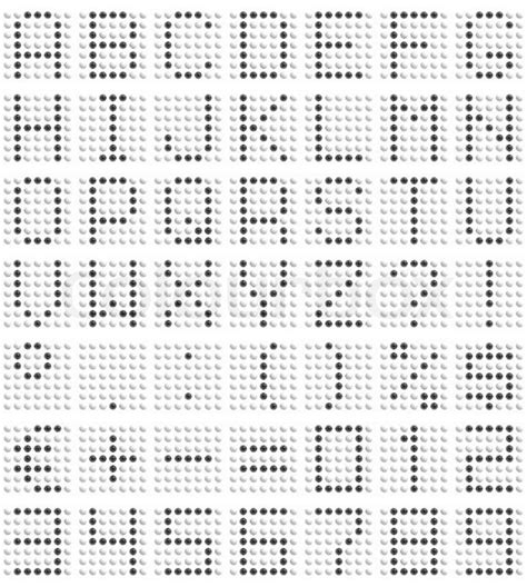 3D dot-matrix font (49 characters with real reflection, symbol size 500x500pt) | Stock Photo ...