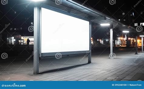 Billboard in the City Sign Billboard at Night Stock Illustration ...